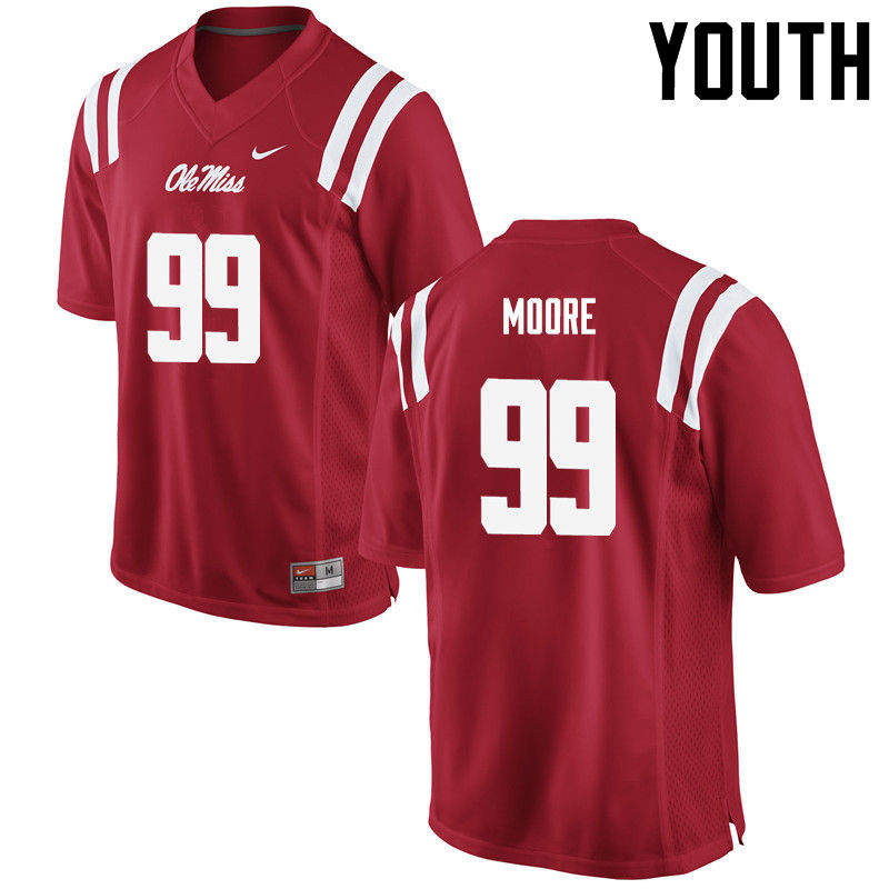Herbert Moore Ole Miss Rebels NCAA Youth Red #99 Stitched Limited College Football Jersey BLU8258EN